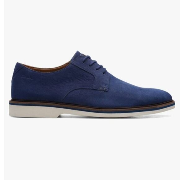 Clarks Men\'s Derby Lace-Up Oxford Dress Shoe Blue Size 8.5